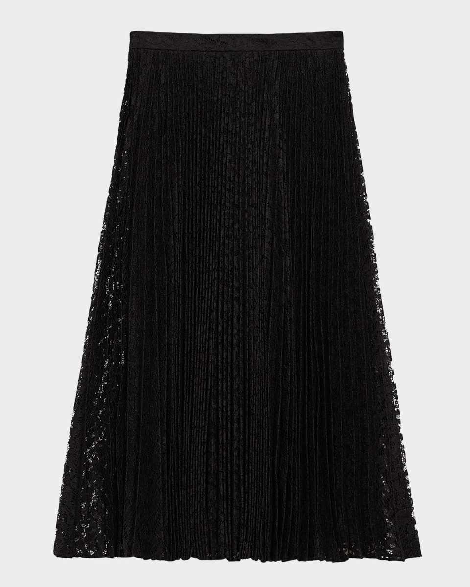 Leopard Lace Sunburst Midi Skirt